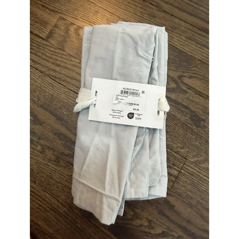 PARACHUTE Percale Cotton KING Pillow Sham Set(2) Light Gray $89 NWT